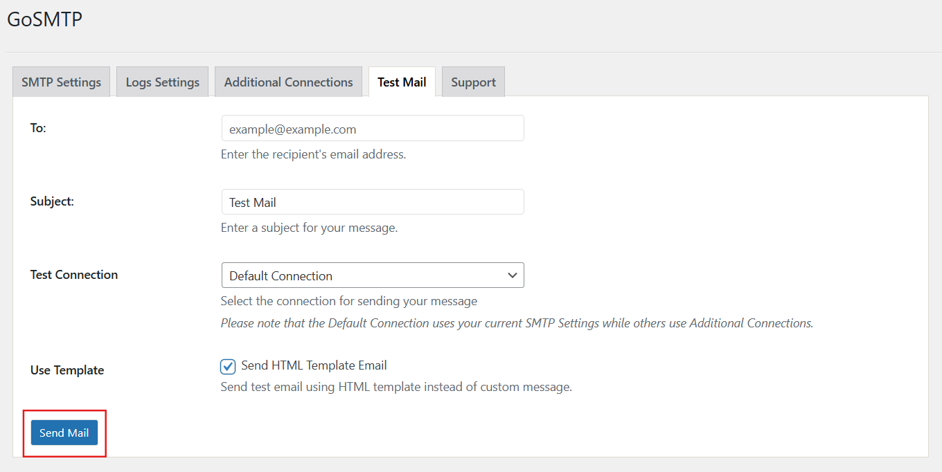 Test Mail Settings