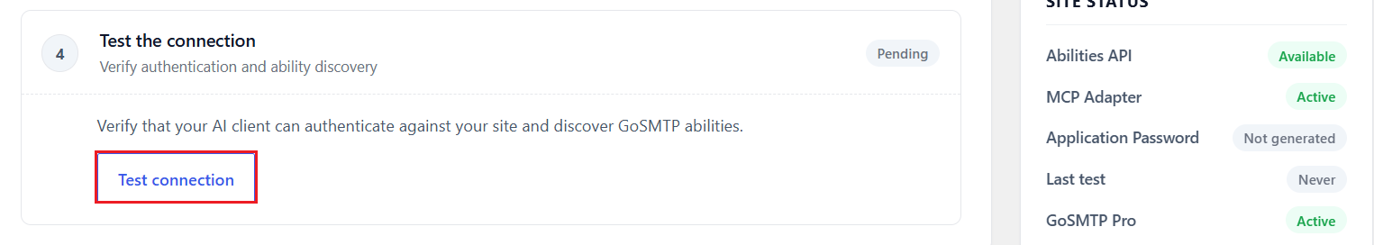 GoSMTP : Test Connection